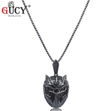 GUCY Hip Hop Masquerade Mask Pendant Necklace Iced Out Cubic Zircon Pendant Men's Jewelry Gifts With 60 cm Box Chain 2024 - buy cheap