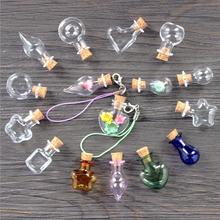 1SET 10PCS Mini Pendant Empty Tiny Clear Wishing Bottle with Cork Message Glass Bottles Vials Special Art Small Bottles S086C 2024 - buy cheap