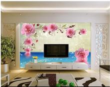 3d wallpaper 3d tv wall paper 3 d TV  3 d homeThe water reflection rose paper TV setting wall murals   wallpaper 2024 - buy cheap