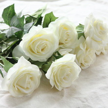 Flores artificiais de rosas com toque real, flores de rosas com buquê para casamento, festas, damas de honra, flores decorativas para casa 2024 - compre barato