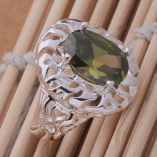 Кольцо из стерлингового серебра 925 пробы модное Ювелирное кольцо женское и мужское пламя/зеленый камень/apaajgha cbgaksna AR382 2024 - купить недорого