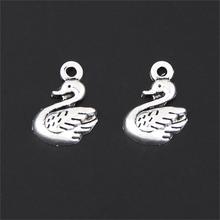 25Pcs  Silver Color Exquisite Swan Charms Making Animal Pendant Necklaces Pendientes Jewelry Accessories 15X9mm A3255 2024 - buy cheap
