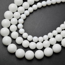 Natural White Porcelain Stone Round Loose Beads 4mm 6mm 8mm 10mm 12mm Jewelry making supplies 2024 - buy cheap