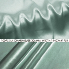 CISULI SILK CHARMEUSE SATIN 30momme 114cm width Silk Fabric for Summer Dress Factory direct No.1754 Light Lake Green 2024 - buy cheap