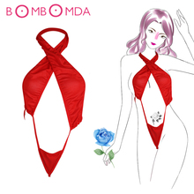Lingerie erótica feminina, jogo de dormir, roupa íntima feminina cores sólidas e vermelha 2024 - compre barato
