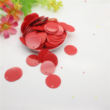 50g Large Round Sequins 15mm PVC Flat Paillette For Arts Crafts Sewing Wedding DIY Decoration With 1 Side Hole Solid Red 2024 - buy cheap