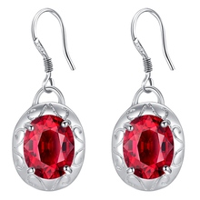 Pendientes de plata de ley 925 con incrustaciones de piedras Rojas, joyería de moda, Arete de fuego, venta al por mayor, ES-AE245 2024 - compra barato