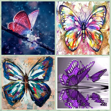 5d diy pintura diamante borboleta flores bordado diamante imagem mosaico kits artesanais strass padrão animal decoração do lar 2024 - compre barato