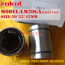 Zokol lm20 ga rolamento lm20ga gaiola de aço rolamento de movimento linear 20*32*42mm 2024 - compre barato