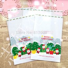 50pcs 12x18cm Cookie Packaging Christmas Santa Claus Reindeer Favor Gift Plastic Bags 2024 - buy cheap
