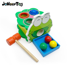 JaheerToy Knock the Ball Lovely Frog Color Cognition Toys for Children Wood Blocks Animals Nature Early Educational Baby Kids 2024 - buy cheap
