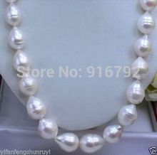 FREE SHIPPING>>>@ free P&P >>HUGE SEA + 12-15 MM WHITE AKOYA BAROQUE PEARL NECKLACE 18" 2024 - buy cheap