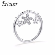 ERLUER-anillos de moda para mujer, anillo de boda clásico de Color plateado con encanto, joyería de compromiso informal, regalo de San Valentín de la amistad 2024 - compra barato