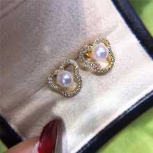 New Tibetan  silver fashion natural freshwater pearl 5-6MM Stud earrings goddess 004 2024 - buy cheap