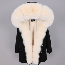 Зимняя теплая женская одежда Maomaokong, тонкое пальто средней и длинной длины со съемной подкладкой и лисьим мехом 2024 - купить недорого