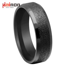 Hainon High Quality 316L Stainless Steel Rings Dull Polish Black Gold Color Rings Wedding Ring Engagement Ring For Lovers 2024 - buy cheap