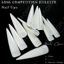 20 Packs Long Competition Stiletto Nail Tips 240x White French Salon Acrylic Nail Art False Nail Tips - Free Shipping 2024 - buy cheap