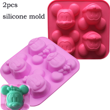 2pcs/set Minnie silicone mold for cake pastry baking mickey shape soap Jelly pudding ice mould silicone chocolate candy fondant 2024 - buy cheap
