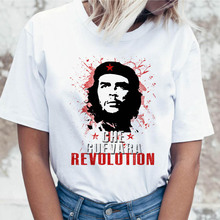 Футболка Che Guevara, футболка с графическим рисунком в Корейском стиле Харадзюку, забавная футболка для топ ulzzang, женская одежда 2024 - купить недорого