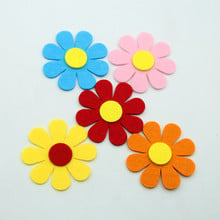 5pc Colorful Flower Cutting Felt DIY Home Child Room Kindergarten Stickers Decor Wall Puzzle Game Sewing Appliques Fabric Crafts 2024 - buy cheap