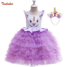 New Unicorn Costume Dress For Girls Cake Tutu Dresses Ball Gown Girl Princess Birthday Dresses Party Costumes Children Clothing 2024 - buy cheap