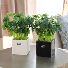 Новые свежие зеленые искусственные цветы горшечные растения керамическая ваза для бонсай в горшке домашний декор товары для вечеринок свадебное украшение 2024 - купить недорого