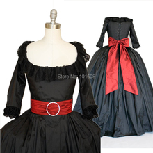 Vestido tafetá preto, vestidos de guerra civil, teatro da bela do sul, vestido estilo vitoriano imperial 2024 - compre barato