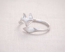Jisensp Fashion Fox's Head Ring Cute Animal Open Fox Ring for Women Party Gift Simple Lovely Ring Fox Wedding Gifts Mens Jewelry 2024 - buy cheap