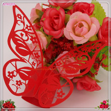Romantic Wedding Supplies 100pcs Butterfly laser cut paper napkin Rings Towel Buckle Wedding Favors for Table Decoration 6z 2024 - buy cheap