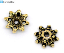 Doreen Box Lovely 200 golden tone Flower Bead Caps Findings 8x3mm (B09862) 2024 - buy cheap