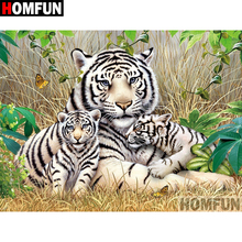 HOMFUN 5D DIY Diamond Painting Full Square/Round Drill "Animal tiger" Embroidery Cross Stitch gift Home Decor Gift A09349 2024 - buy cheap