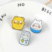 Cartoon Adventure Time Finn and Jake Enamel brooches Button Badge pins Jewelry Gift for friend kids bag hat cloth accessories 2024 - buy cheap