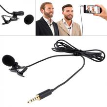 Microfone condensador com câmera dslr, fone de ouvido 4 polo 3.5mm com clipe para lapela, para gravação/falar/palestras 2024 - compre barato