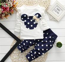 Baby Girl Clothes 2020 Brand Infant Clothing Polka Dot Long Sleeved T-shirt Tops + Pants 2PCS Outfits Kids Bebes Jogging Suits 2024 - buy cheap