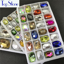 Mix Colors Glass Crystals Oval Shape Pointback Rhinestone for Cloths DIY Decoration 4x6mm 6x8mm 8x10mm 10x14mm 13x18mm 18x25mm 2024 - buy cheap