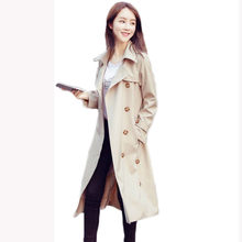 British Costume Women Long Trench Coat Double-Breasted Korean Outerwear Coats Ladies Casual Solid Slim Casacos Femininos f497 2024 - buy cheap