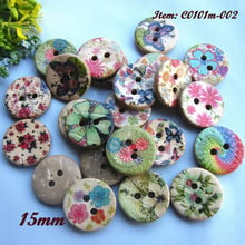 144pcs 15mm mixed printing colorful coconut button for sewing natural coconut decorative materials for diy craft scrapbook 2024 - buy cheap