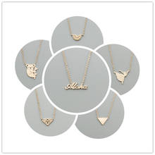 10PCS Hawaiian Jewelry Stainless Steel Watermelon Dancing Girl Triangle Cone Koala Bear Lettering Aloha Necklace Party Gifts 2024 - buy cheap