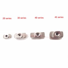 Carbon steel T type Nuts Fastener Aluminum Connector M3M4M5M6M8 For EU Standard 4040 Industrial Aluminum Profile for Kossel 2024 - buy cheap