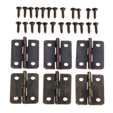 10Pcs Antique Cabinet Furniture Hinges 4 Hole Jewelry Boxes Decorative Hinge Furniture Fittings For Cabinets with Screws 25*18mm 2024 - buy cheap