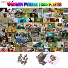 MOMEMO Baby Animals Collection Puzzle 1500 Pieces Wooden Jigsaw Puzzles Adults Puzzle Lovely Animals 1500 Pieces Puzzle Kids Toy 2024 - buy cheap