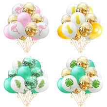 Balões de flamingo com confete para festa, decoração de festa de unicórnio e casamento, para adultos e crianças, 15 peças 2024 - compre barato