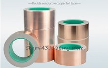 Fita condutora de cobre dupla face, largura 20/25mm * l50m, 0.1mm, folha de cobre condutora, cobertura de cobre 2024 - compre barato