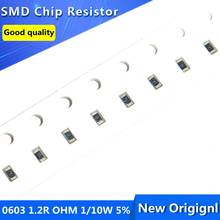 100 шт. SMD резистор 0603 1.2R Ом 1.2R 1/10 Вт 5% SMD чип резистор 2024 - купить недорого