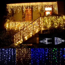 Cortina LED navideña de 220V y 5M, guirnalda de luces tipo cortina, gota, 0,4, 0,5, 0,6 m, para fiesta, jardín, escenario, al aire libre, Año Nuevo, luz decorativa 2024 - compra barato