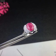 Обручальное кольцо, кольцо с натуральным Рубином, бесплатная доставка, натуральный и реальный Рубин 925 пробы серебро 7*9 мм 2024 - купить недорого