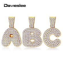 Yellow Gold Pendant Necklaces for Womens Rhinestone Initial Letter Pendant A-Z Link Chain Fashion Womens Necklaces LGP398A 2024 - buy cheap