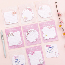 Cute Pink Sakura Block Memo Pad Planner Office Sticky Note Accessory Kawaii Paper Sticker School Supplies Stationery Notepad Bts 2024 - buy cheap