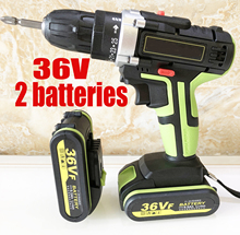 36V Cordless Drill Electric Screwdriver Double Speed Adjustment LED lighting With 2 Battery Electric Screwdriver Power Tools 2024 - buy cheap