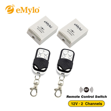 EMylo RF 12V смарт-переключатель беспроводной пульт дистанционного управления выключатель света 433Mhz 2X черный и белый передатчик 2X 2 канала мгновенные реле 2024 - купить недорого